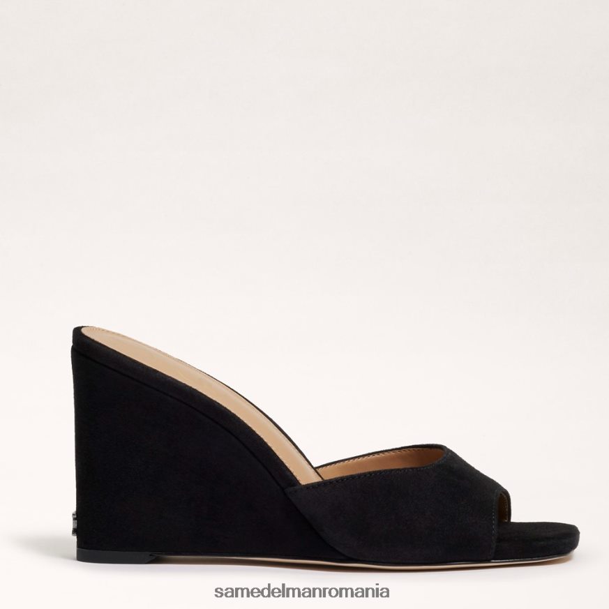 Sam Edelman încălţăminte piele intoarsa neagra femei sandală cu pană Merrick HN448Z613