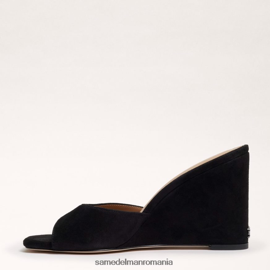Sam Edelman încălţăminte piele intoarsa neagra femei sandală cu pană Merrick HN448Z613
