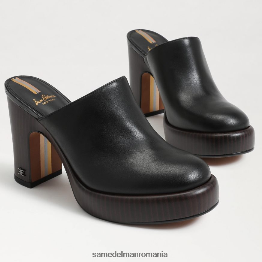 Sam Edelman încălţăminte piele neagra femei catâr cu toc shiloh HN448Z714