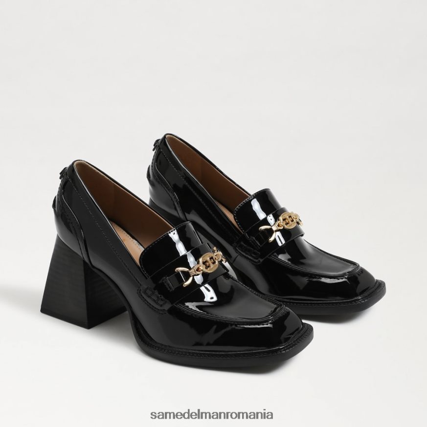 Sam Edelman încălţăminte brevet negru femei mocasini cu toc bloc Quincy HN448Z631