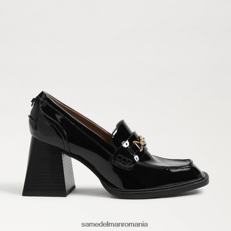 Sam Edelman încălţăminte brevet negru femei mocasini cu toc bloc Quincy HN448Z631