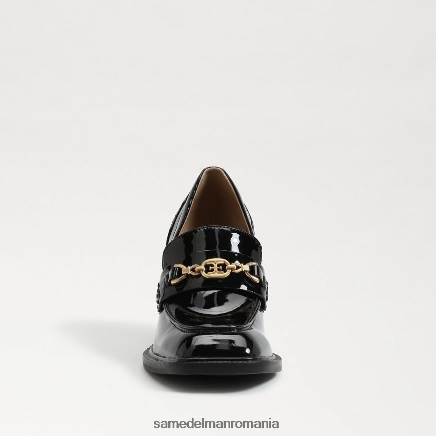 Sam Edelman încălţăminte brevet negru femei mocasini cu toc bloc Quincy HN448Z631