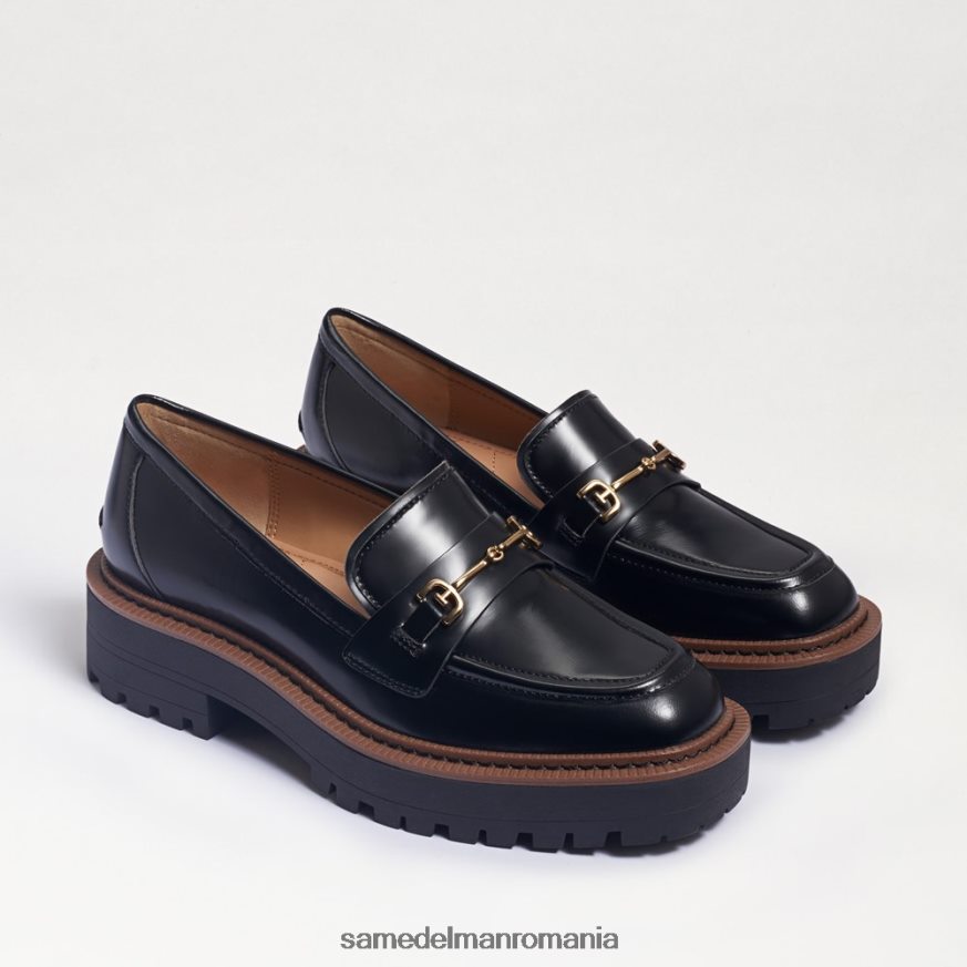 Sam Edelman încălţăminte cutie neagră lucioasă femei mocasnic cu talpă laurs HN448Z428