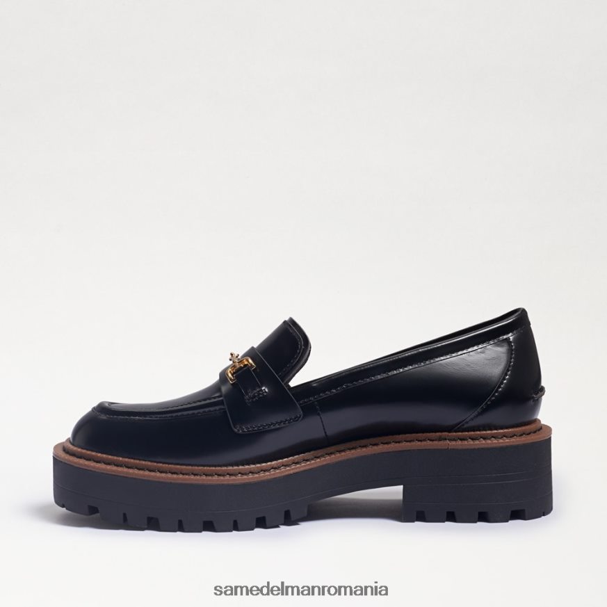 Sam Edelman încălţăminte cutie neagră lucioasă femei mocasnic cu talpă laurs HN448Z428