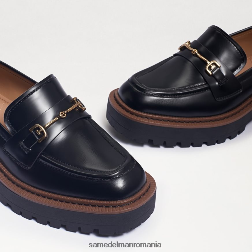 Sam Edelman încălţăminte cutie neagră lucioasă femei mocasnic cu talpă laurs HN448Z428