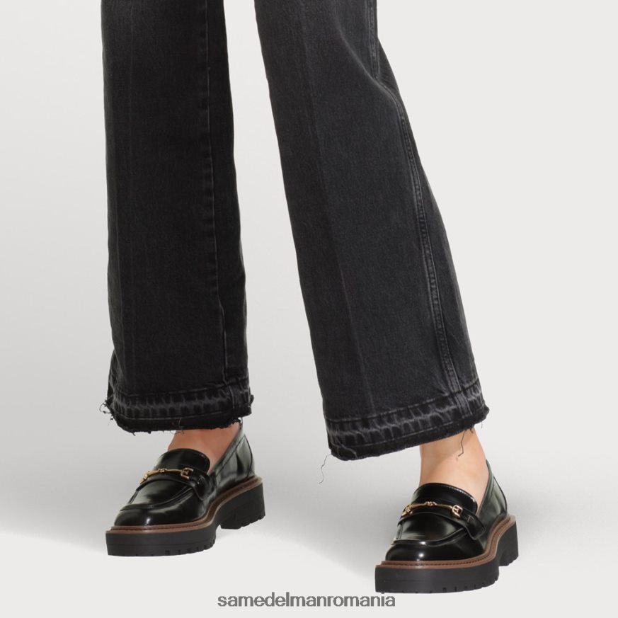 Sam Edelman încălţăminte cutie neagră lucioasă femei mocasnic cu talpă laurs HN448Z428