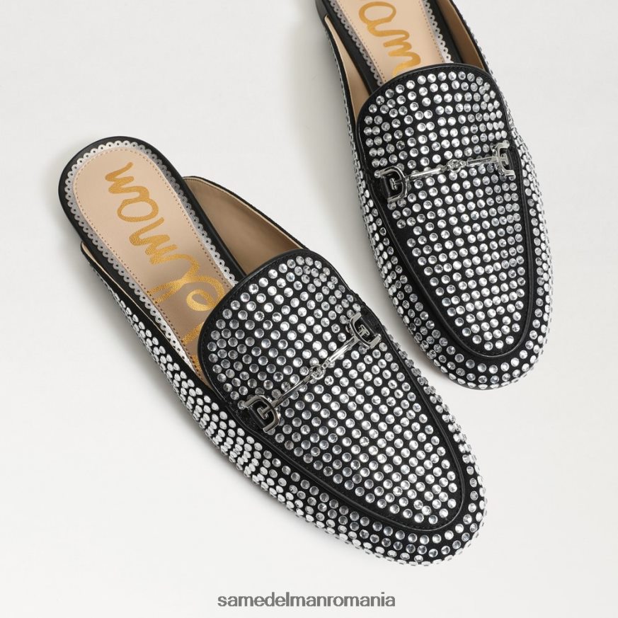 Sam Edelman încălţăminte piele intoarsa neagra femei linnie glitz bit loafer mule HN448Z780