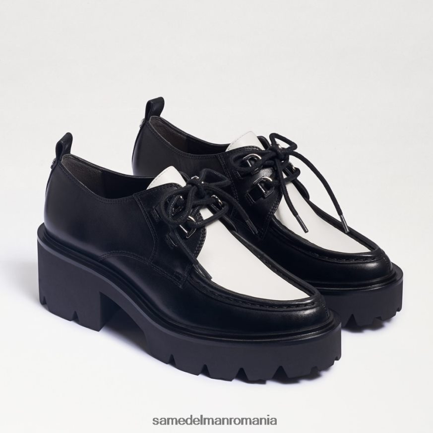Sam Edelman încălţăminte piele neagra/alba femei loafer monna cu talpă cu dantelă HN448Z719