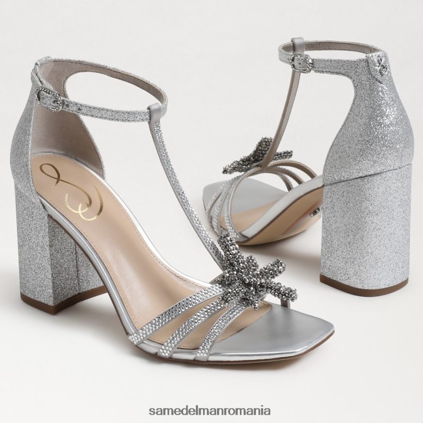 Sam Edelman încălţăminte argint moale femei sandale cu toc bloc Donnie HN448Z692