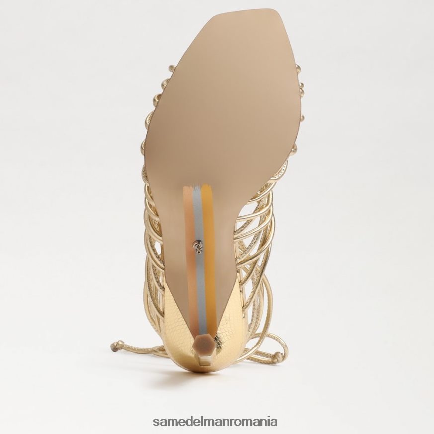 Sam Edelman încălţăminte aur chihlimbar femei sandale stiletto cu șireturi lylah HN448Z441