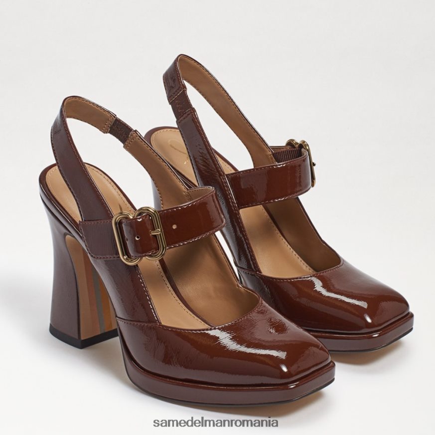 Sam Edelman încălţăminte brevet de cacao cald femei jildie slingback mary jane toc HN448Z314