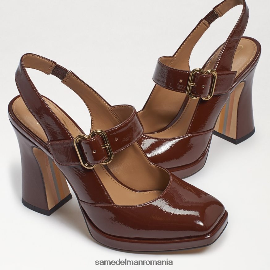 Sam Edelman încălţăminte brevet de cacao cald femei jildie slingback mary jane toc HN448Z314