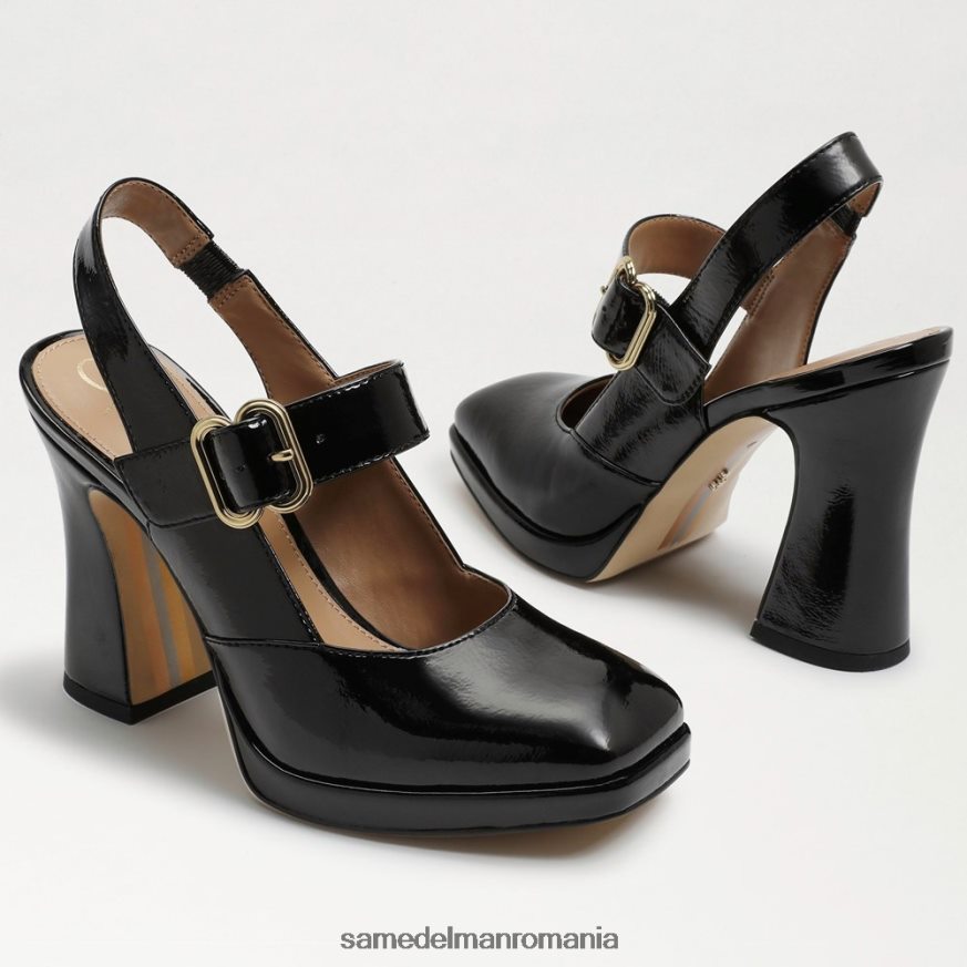 Sam Edelman încălţăminte brevet negru femei jildie slingback mary jane toc HN448Z316