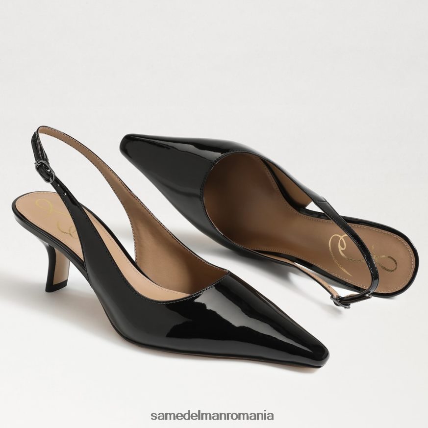Sam Edelman încălţăminte brevet negru femei pompă bianka slingback HN448Z93