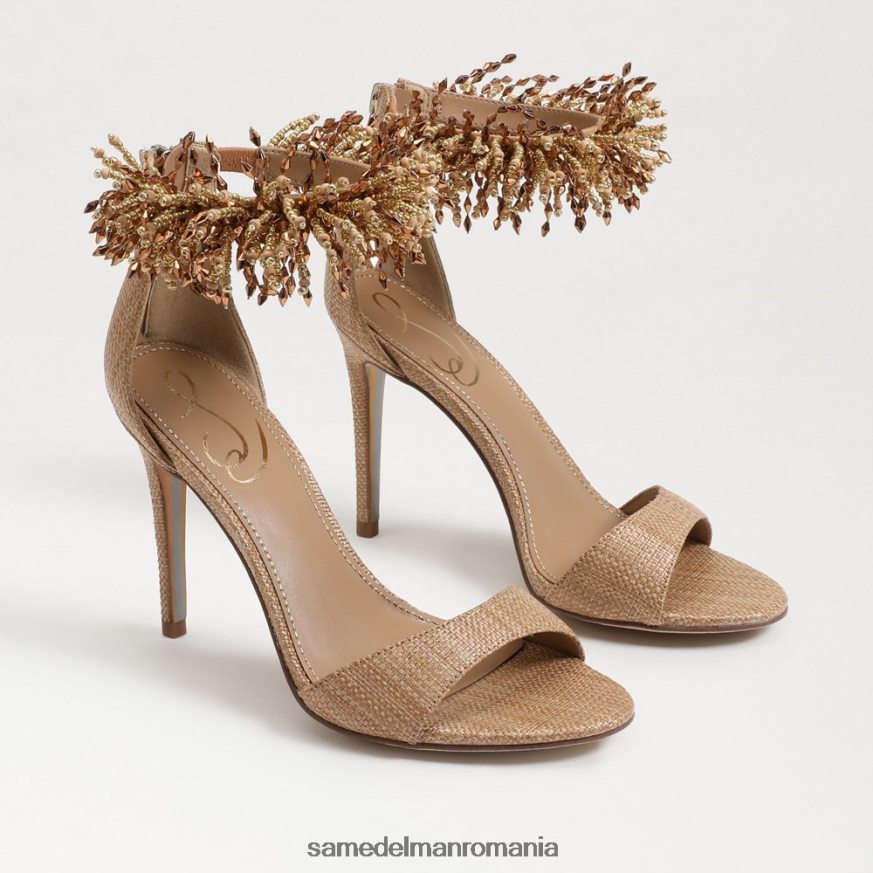 Sam Edelman încălţăminte buff bronz femei toc cu bandă la gleznă cu margele Gillie HN448Z603