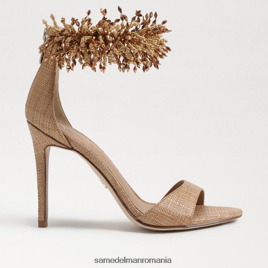 Sam Edelman încălţăminte buff bronz femei toc cu bandă la gleznă cu margele Gillie HN448Z603