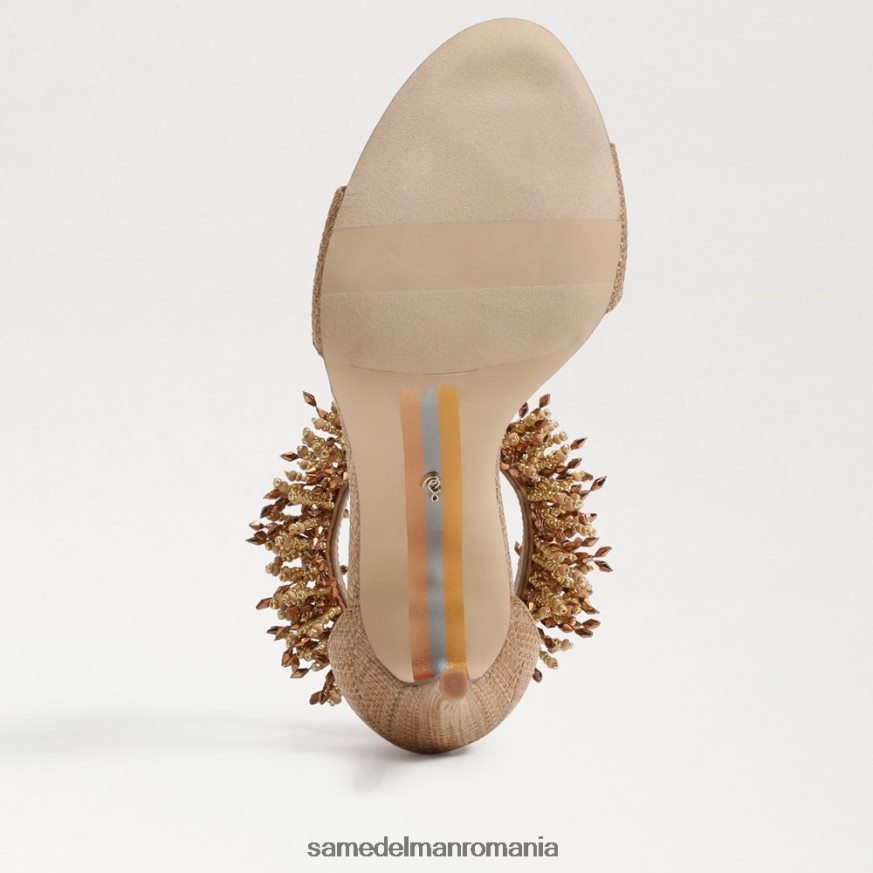 Sam Edelman încălţăminte buff bronz femei toc cu bandă la gleznă cu margele Gillie HN448Z603