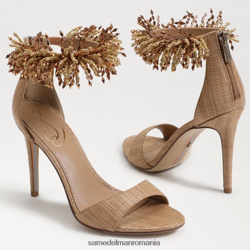 Sam Edelman încălţăminte buff bronz femei toc cu bandă la gleznă cu margele Gillie HN448Z603