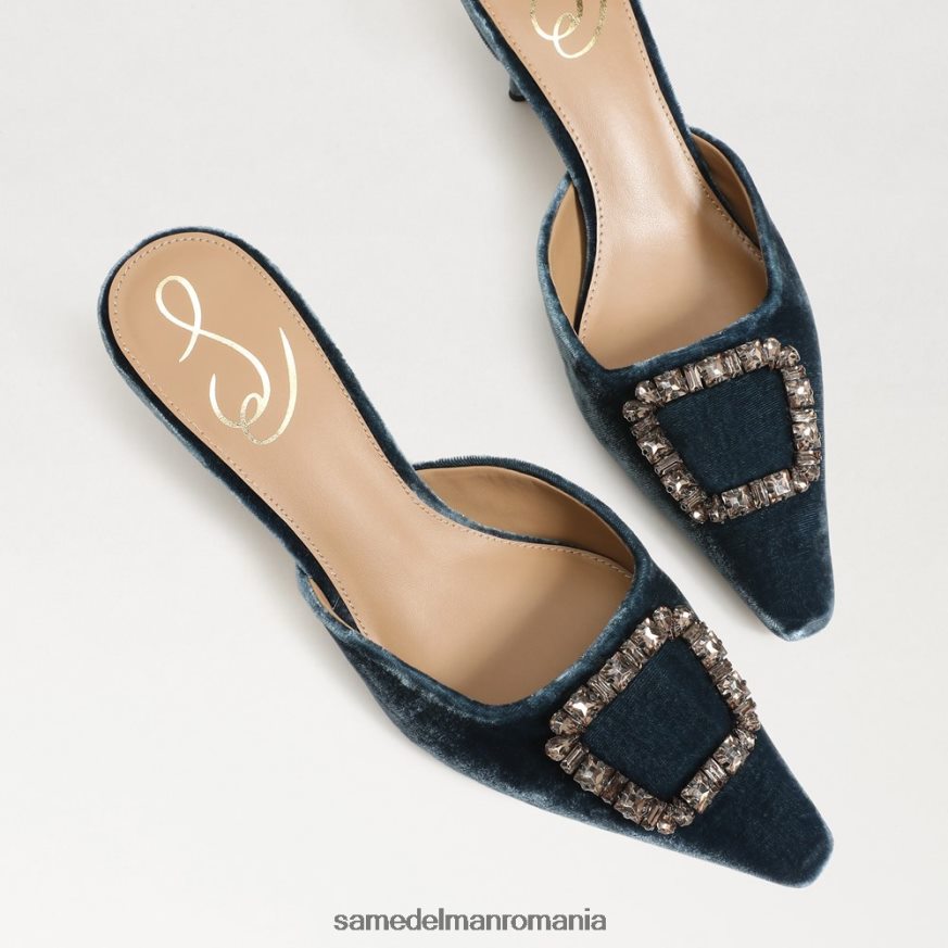 Sam Edelman încălţăminte catifea adâncă de safir femei brit kitten heel mule HN448Z433