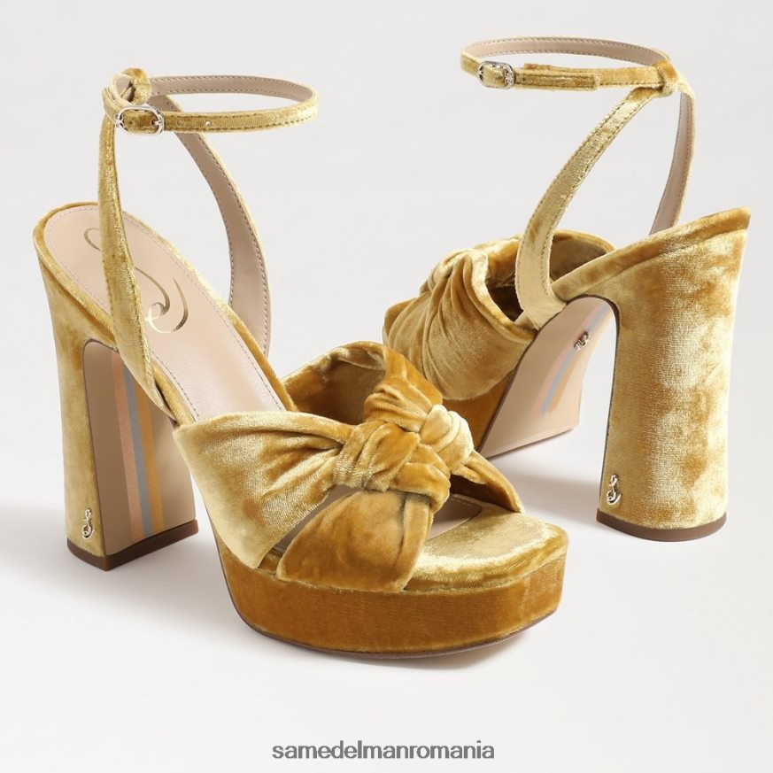 Sam Edelman încălţăminte catifea șofran femei toc platforma kristen HN448Z816