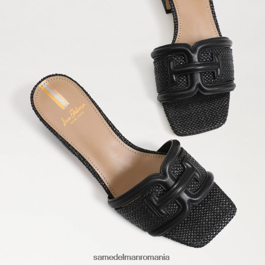 Sam Edelman încălţăminte țesătură neagră femei alunecarea cu toc bloc waylon HN448Z346