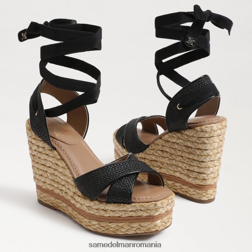 Sam Edelman încălţăminte țesătură neagră femei sandale cu pană vaughn espadrile HN448Z245
