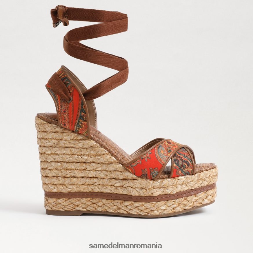 Sam Edelman încălţăminte mac portocaliu femei sandale cu pană vaughn espadrile HN448Z243
