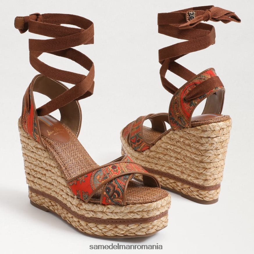 Sam Edelman încălţăminte mac portocaliu femei sandale cu pană vaughn espadrile HN448Z243