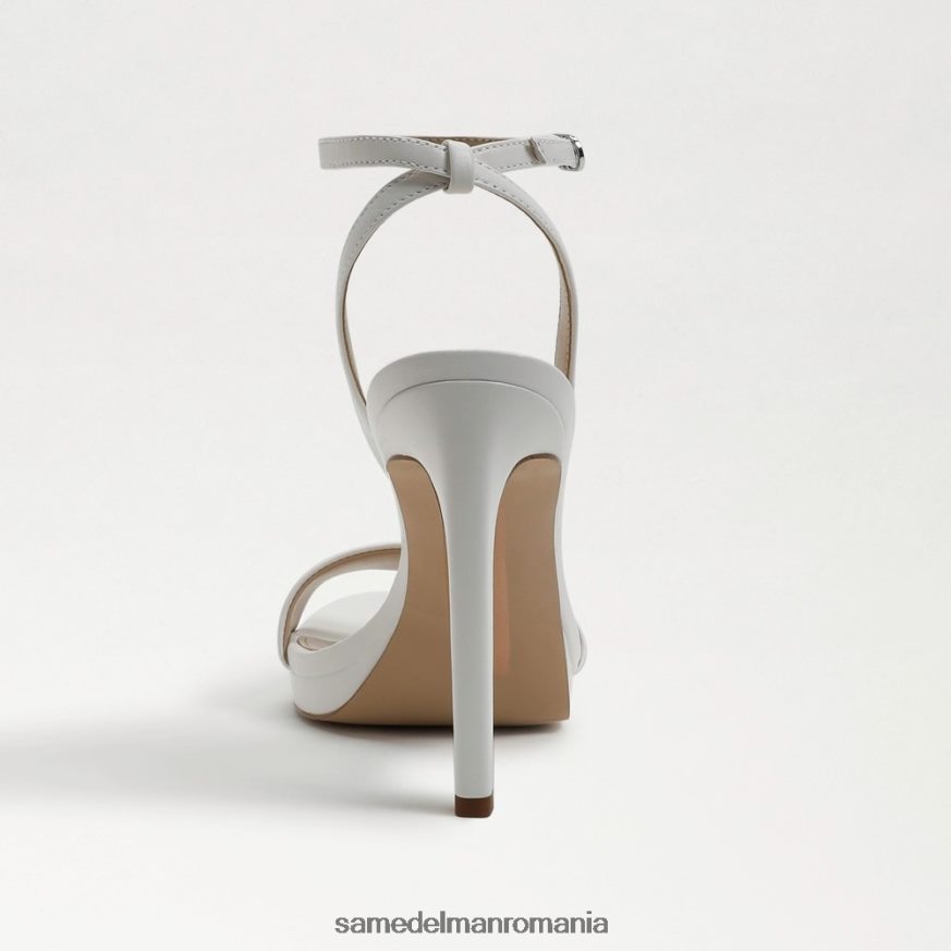 Sam Edelman încălţăminte piele albă strălucitoare femei jad curea la gleznă toc HN448Z387