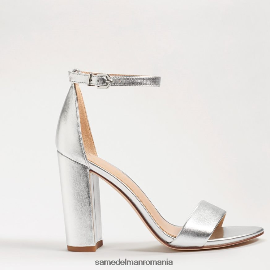 Sam Edelman încălţăminte piele argintie femei sandale cu toc bloc yaro HN448Z327