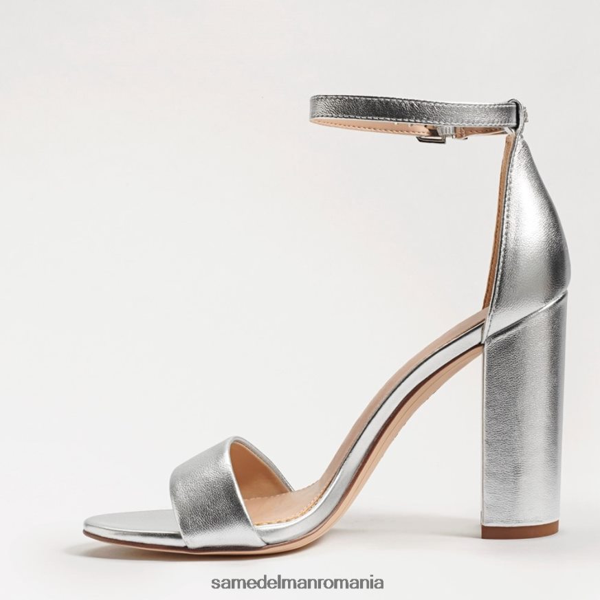 Sam Edelman încălţăminte piele argintie femei sandale cu toc bloc yaro HN448Z327