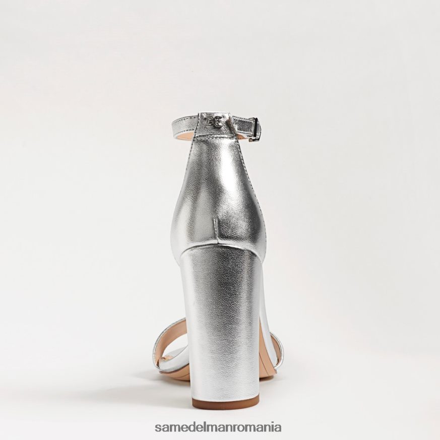 Sam Edelman încălţăminte piele argintie femei sandale cu toc bloc yaro HN448Z327
