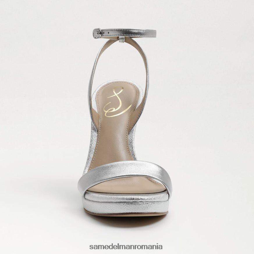 Sam Edelman încălţăminte piele argintie moale femei jad curea la gleznă toc HN448Z385