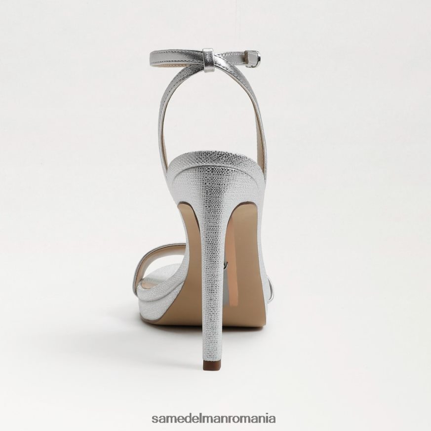 Sam Edelman încălţăminte piele argintie moale femei jad curea la gleznă toc HN448Z385