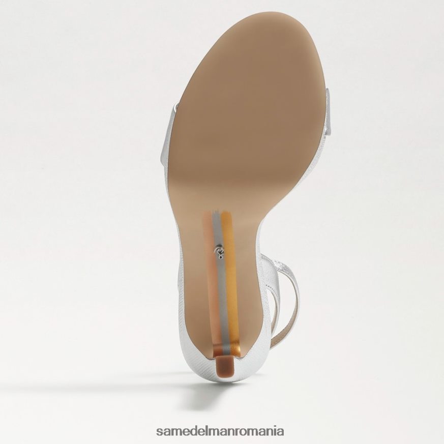 Sam Edelman încălţăminte piele argintie moale femei jad curea la gleznă toc HN448Z385