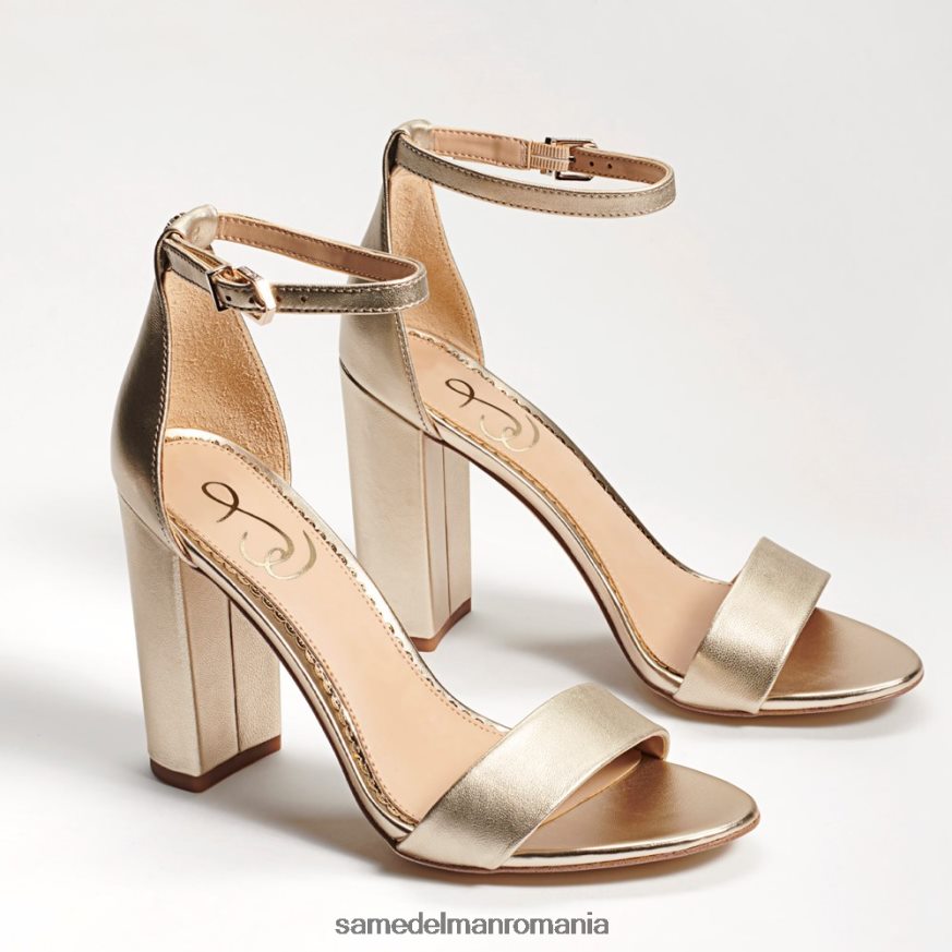 Sam Edelman încălţăminte piele aurie deschisă femei sandale cu toc bloc yaro HN448Z324