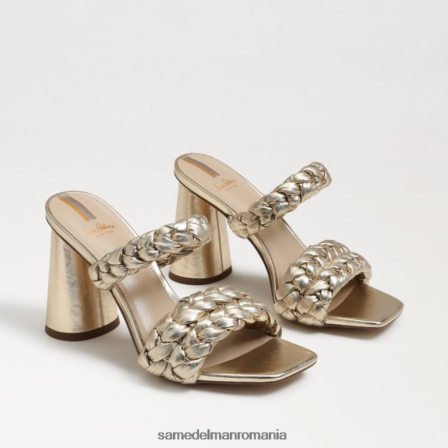 Sam Edelman încălţăminte piele cu frunze de aur femei Kendra block heel mule HN448Z804