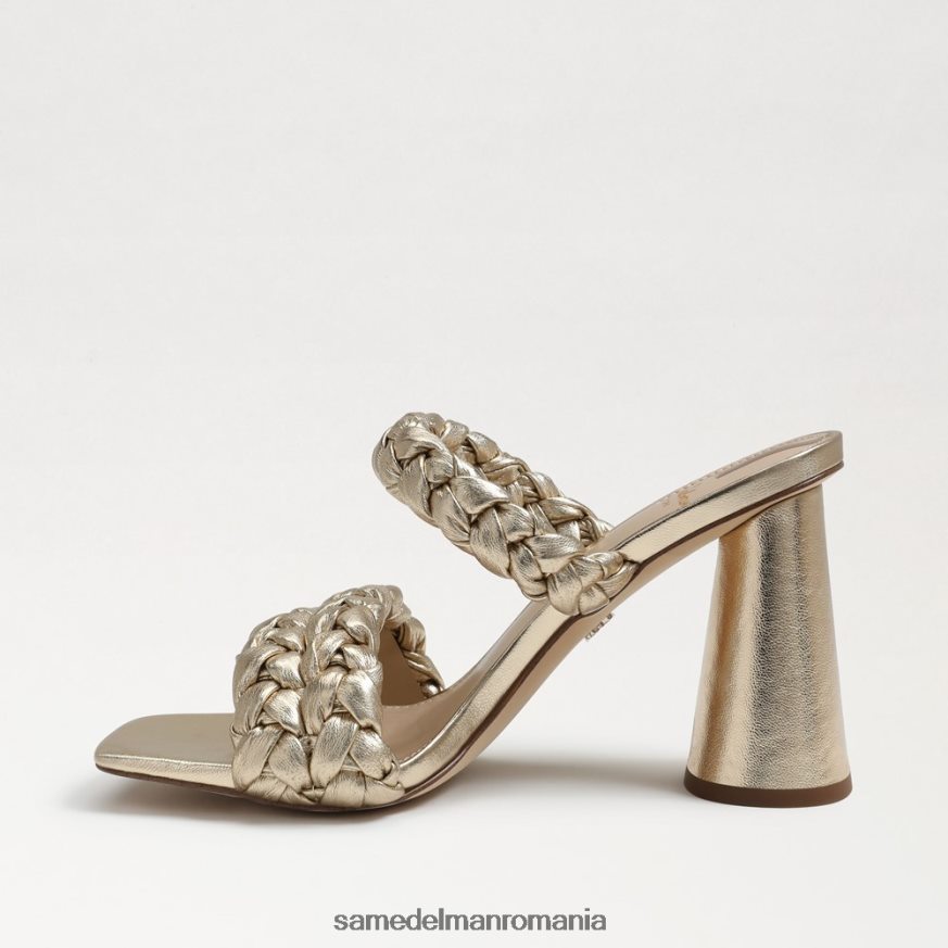 Sam Edelman încălţăminte piele cu frunze de aur femei Kendra block heel mule HN448Z804