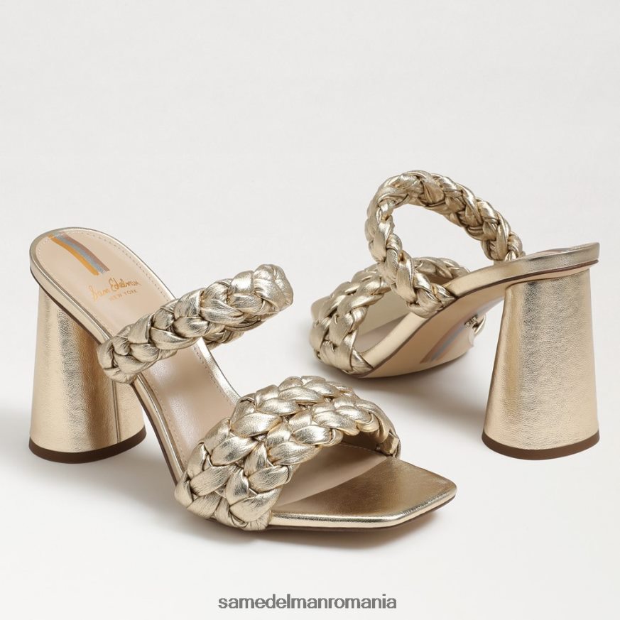 Sam Edelman încălţăminte piele cu frunze de aur femei Kendra block heel mule HN448Z804