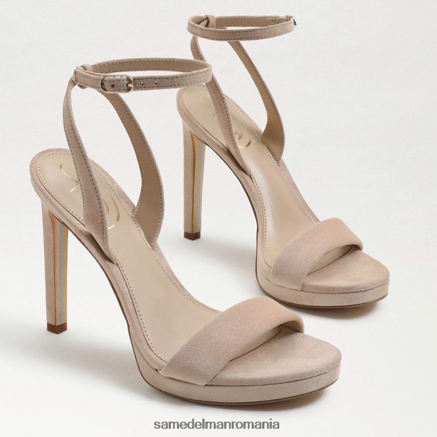 Sam Edelman încălţăminte piele intoarsa cappuccino femei jad curea la gleznă toc HN448Z391