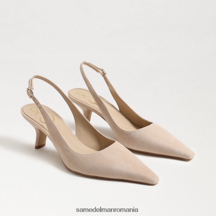 Sam Edelman încălţăminte piele intoarsa cappuccino femei pompă bianka slingback HN448Z98