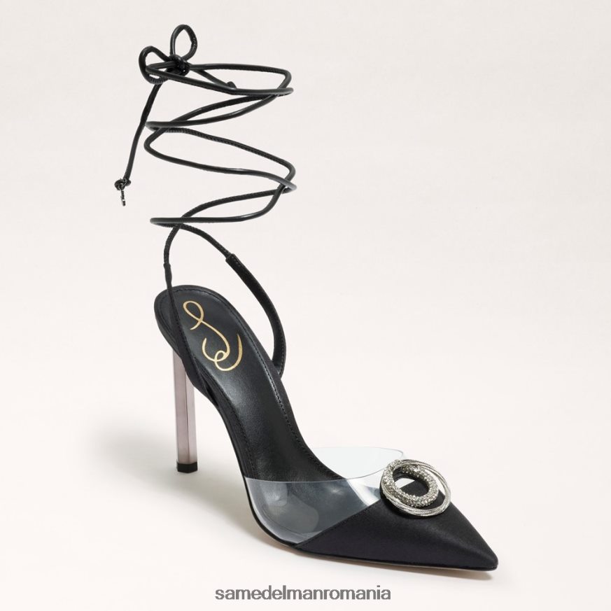 Sam Edelman încălţăminte piele intoarsa neagra femei adrian strappy stiletto HN448Z269