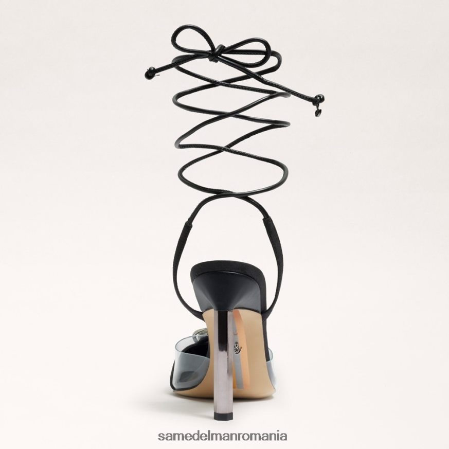 Sam Edelman încălţăminte piele intoarsa neagra femei adrian strappy stiletto HN448Z269