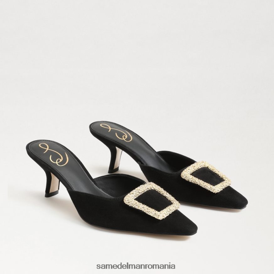 Sam Edelman încălţăminte piele intoarsa neagra femei brit kitten heel mule HN448Z434