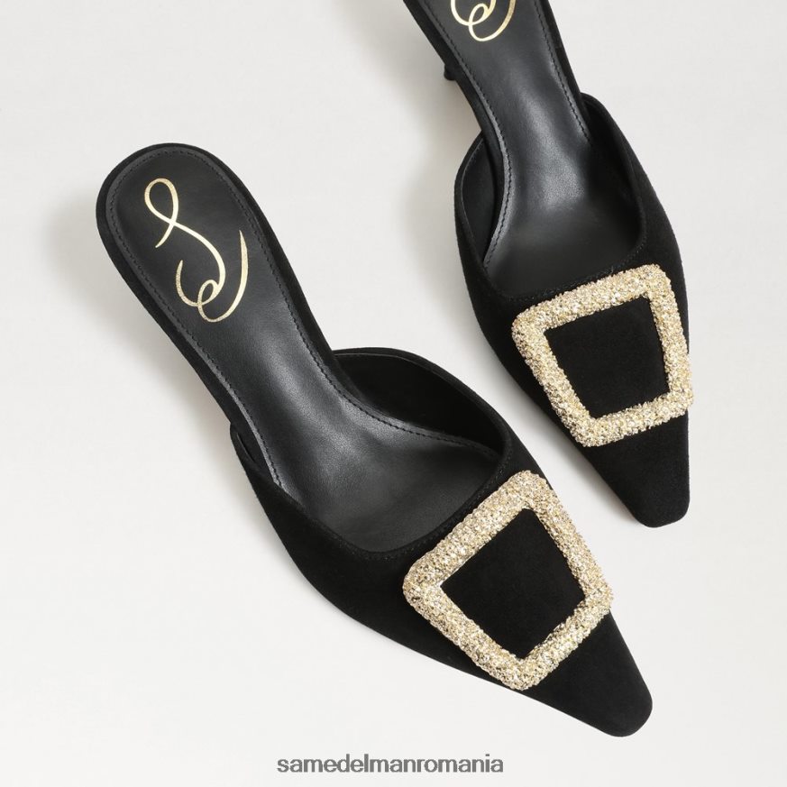Sam Edelman încălţăminte piele intoarsa neagra femei brit kitten heel mule HN448Z434