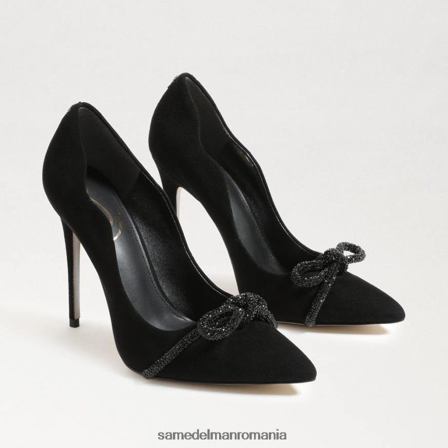 Sam Edelman încălţăminte piele intoarsa neagra femei deela toc ascutit HN448Z755