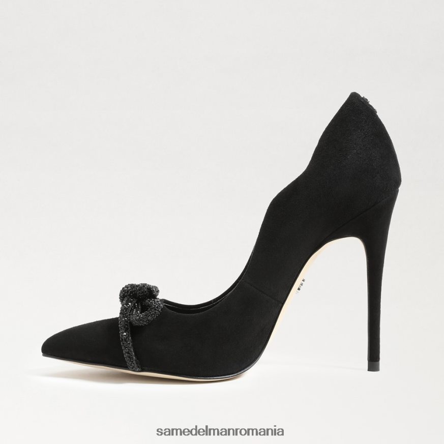 Sam Edelman încălţăminte piele intoarsa neagra femei deela toc ascutit HN448Z755