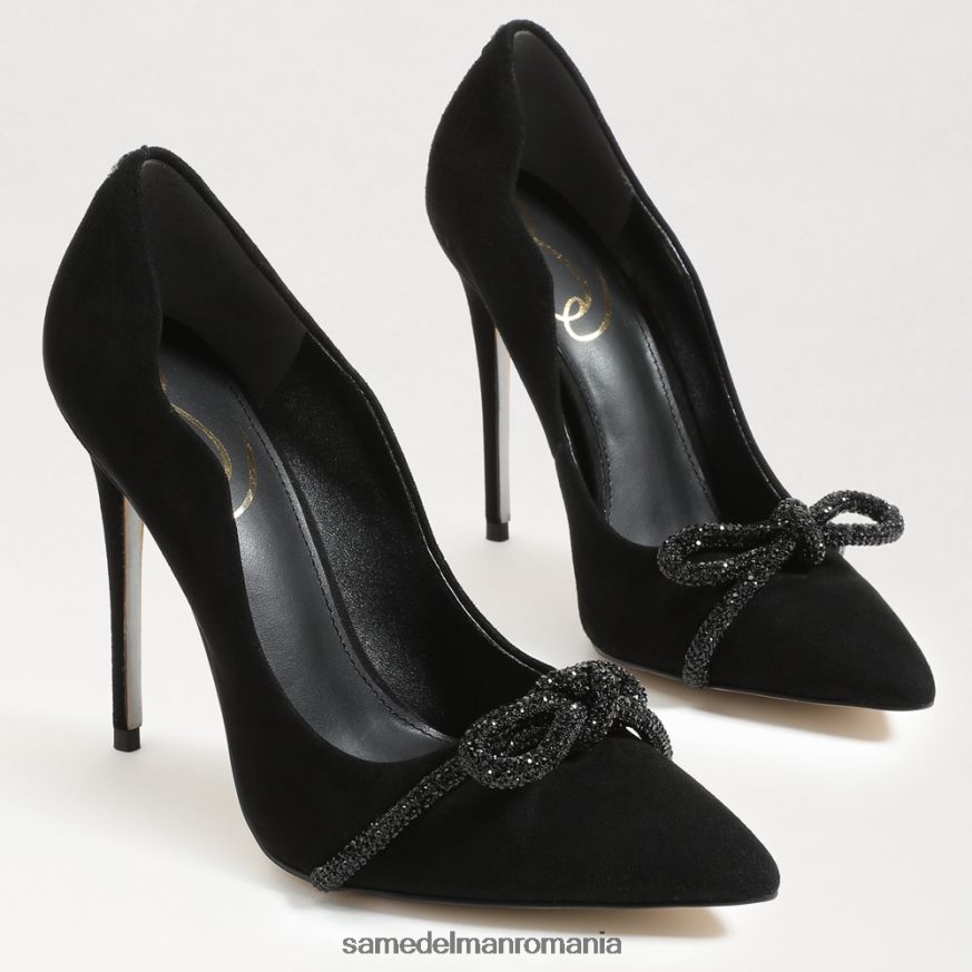 Sam Edelman încălţăminte piele intoarsa neagra femei deela toc ascutit HN448Z755