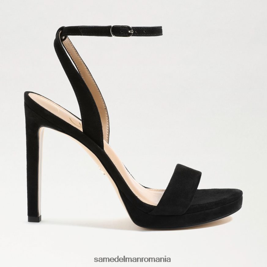 Sam Edelman încălţăminte piele intoarsa neagra femei jad curea la gleznă toc HN448Z392