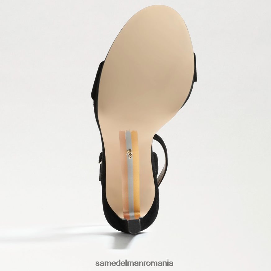 Sam Edelman încălţăminte piele intoarsa neagra femei jad curea la gleznă toc HN448Z392